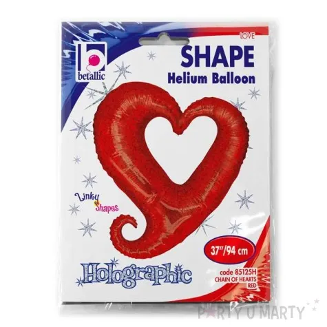 balon foliowy serce splatane czerwony betallic 37 shp