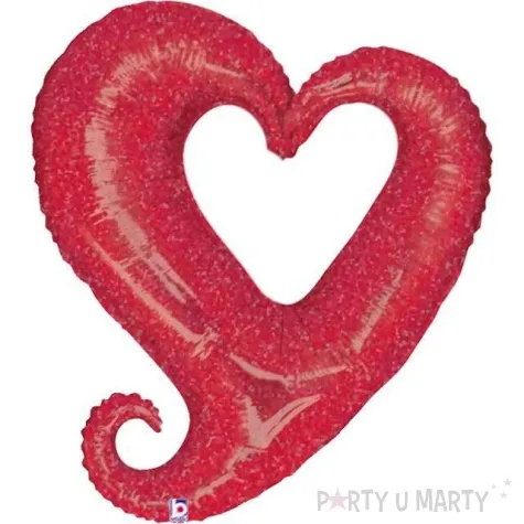 balon foliowy serce splatane czerwony betallic 37 shp