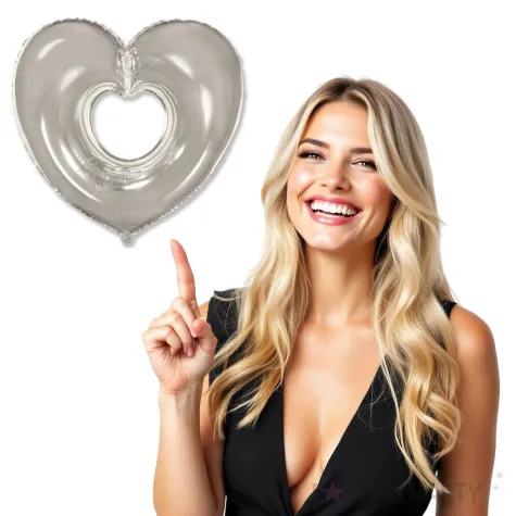 balon foliowy serce srebrne flexmetal 24 hrt