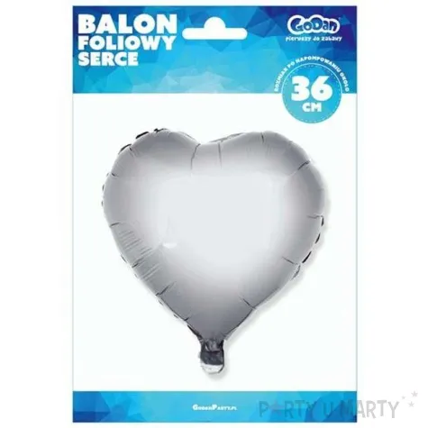 balon foliowy serce srebrny godan 18 hrt