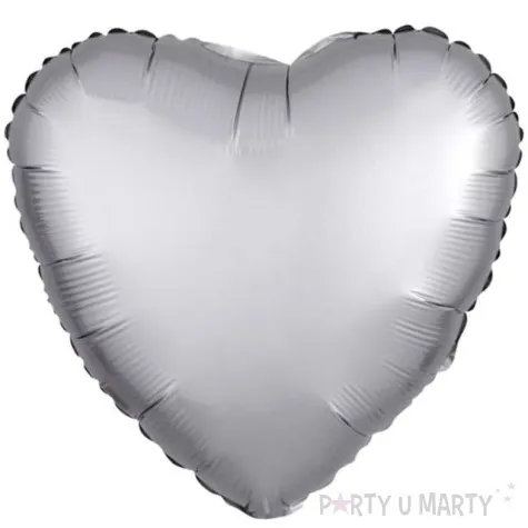 balon foliowy serce srebrny mat amscan 17 hrt