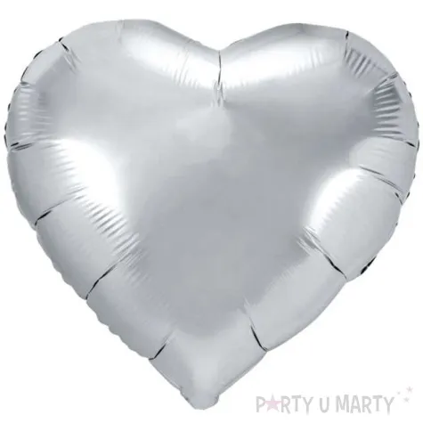 balon foliowy serce srebrny partydeco 18 hrt