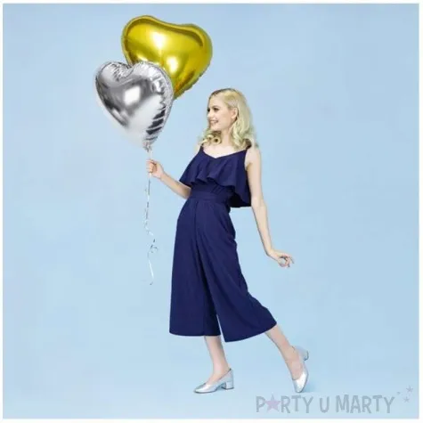 balon foliowy serce srebrny partydeco 24 hrt
