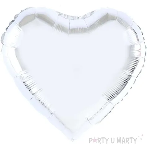 balon foliowy serce srebrny partypal 18 hrt