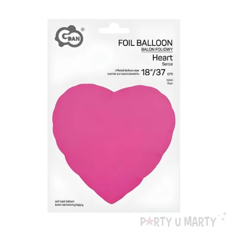 balon foliowy serce swiecace w ciemnosci dekoracja na walentynki rozowe fluorescencyjne 18