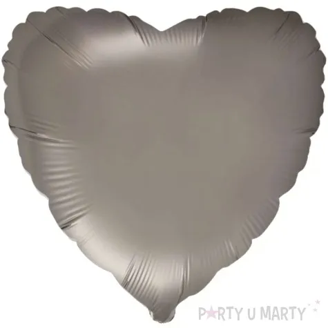 balon foliowy serce szary stalowy satynowy flexmetal 18 hrt
