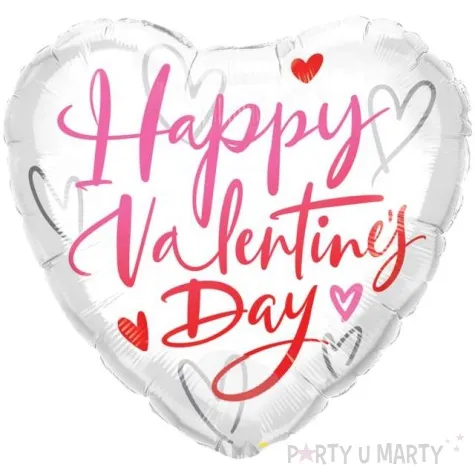 balon foliowy serce valentines day w bieli qualatex 18 hrt