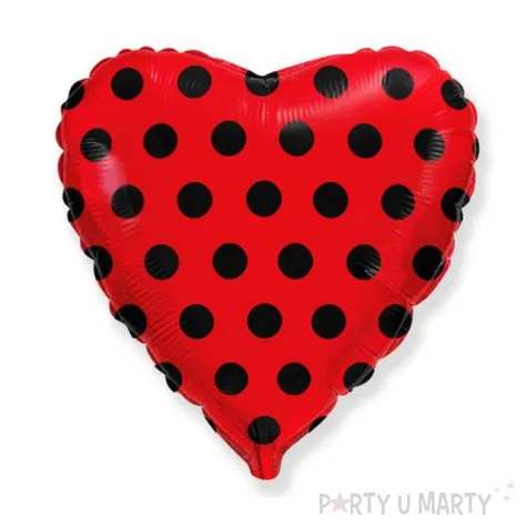 balon foliowy serce w kropki czerwone godan 18 hrt