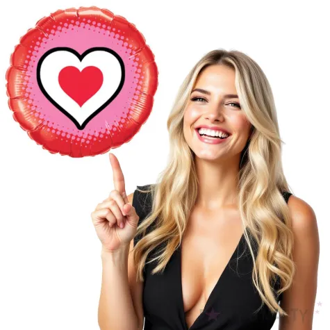 balon foliowy serce w sercu qualatex 18 rnd