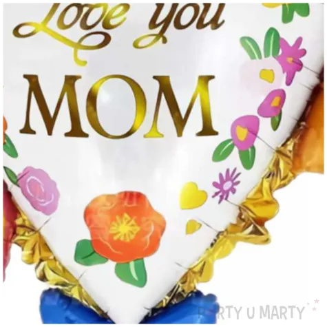 balon foliowy serce z bogatym zdobieniem love you mom jix 32 shp