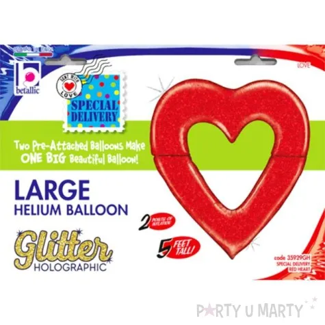 balon foliowy serce z dziura czerwony grabo 50 shp