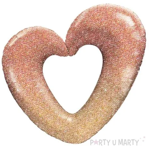 balon foliowy serce z dziurka rozowe zloto qualatex 42 shp
