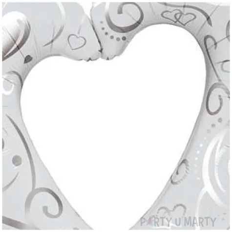 balon foliowy serce z dziurka srebrny qualatex 42 shp