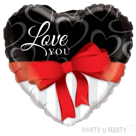 balon foliowy serce z kokarda qualatex 36 hrt
