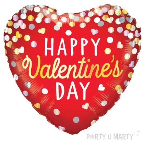 balon foliowy serce z konfetti czerwony qualatex 18 hrt