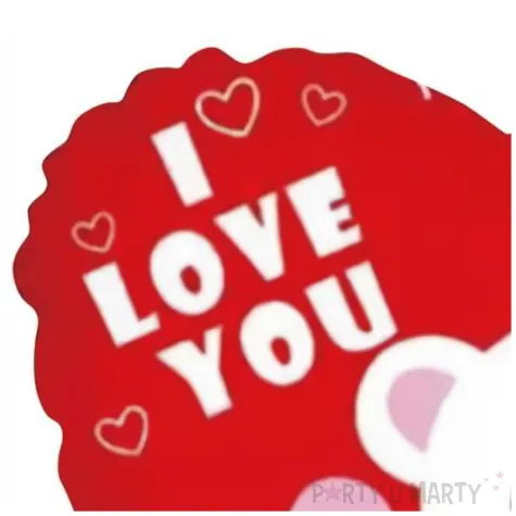 balon foliowy serce z misiem i love you czerwony jix 18 hrt