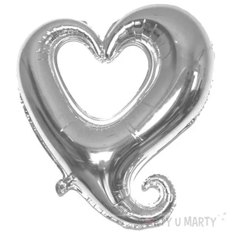 balon foliowy serce z ogonkiem srebrny oem 16 shp