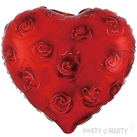 balon foliowy serce z rozami czerwony jix 18 hrt