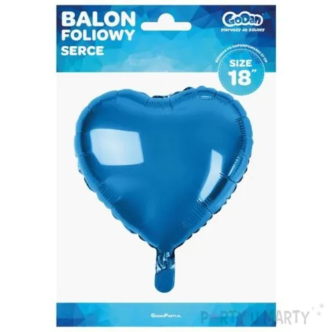 balon foliowy serduszko niebieski metalik godan 18 hrt