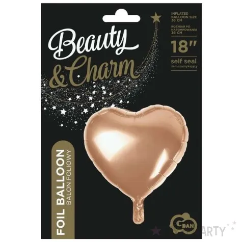 balon foliowy serduszko rozowe zloto metalik godan 18 hrt
