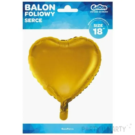 balon foliowy serduszko zloty satynowy godan 18 hrt