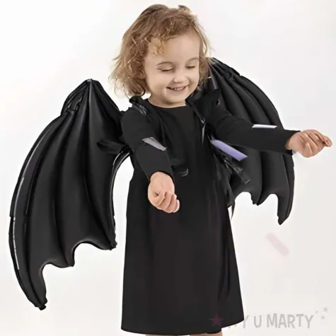 balon foliowy skrzydla nietoperza czarny matowy partydeco 33 shp