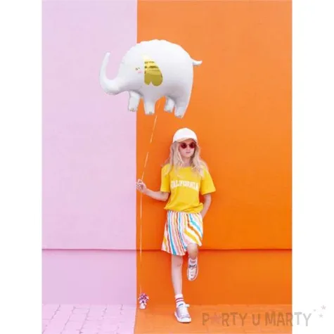 balon foliowy slon ze zlotym uchem bialy partydeco 40 shp