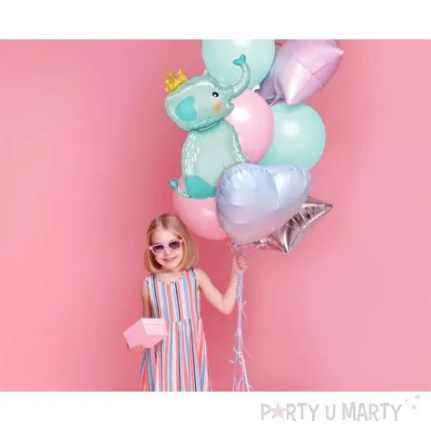 balon foliowy slonik z korona niebieski godan 28 shp