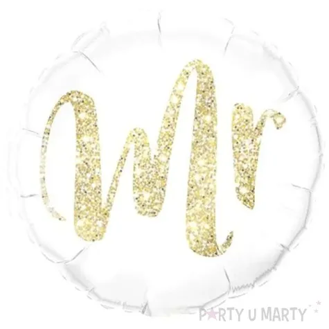 balon foliowy slubny mr bialy partypal 18 rnd