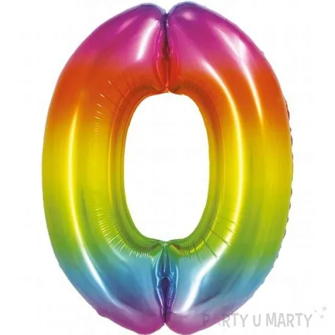 balon foliowy smart cyfra 0 teczowy godan 30 dgt