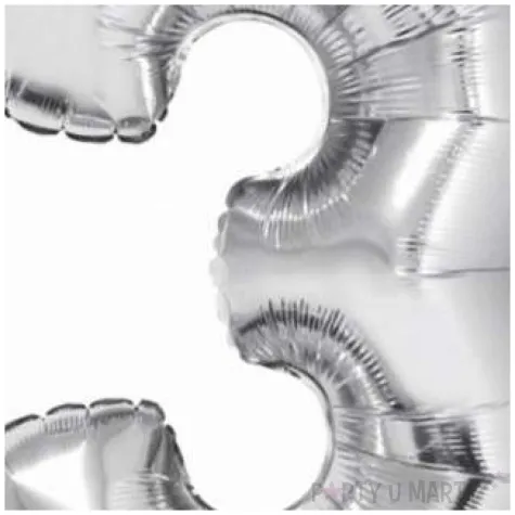 balon foliowy smart cyfra 3 srebrny godan 30 dgt