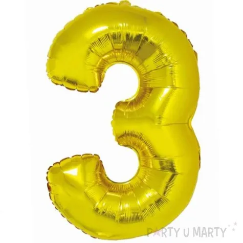 balon foliowy smart cyfra 3 zloty godan 30 dgt