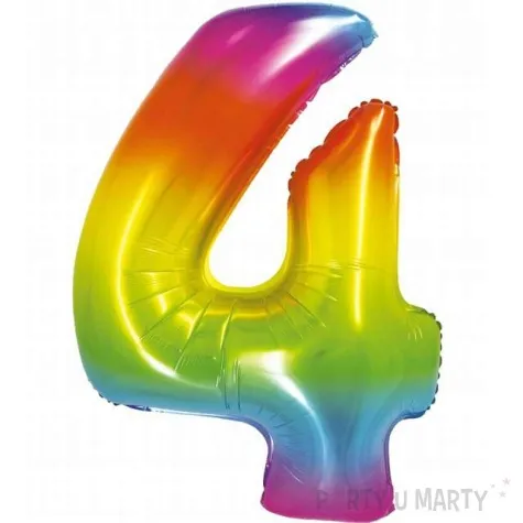 balon foliowy smart cyfra 4 teczowy godan 30 dgt