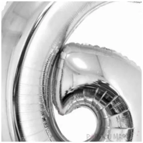 balon foliowy smart cyfra 6 srebrny godan 30 dgt