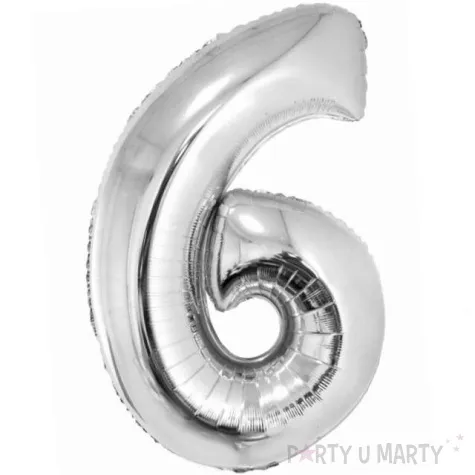 balon foliowy smart cyfra 6 srebrny godan 30 dgt