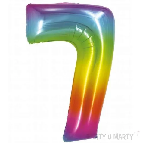 balon foliowy smart cyfra 7 teczowy godan 30 dgt