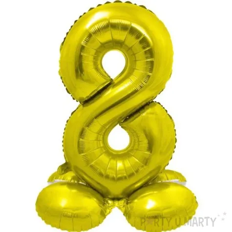 balon foliowy smart cyfra 8 stojaca zloty godan 28 dgt