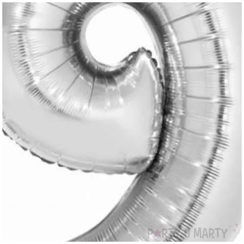 balon foliowy smart cyfra 9 srebrny godan 30 dgt