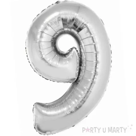 balon foliowy smart cyfra 9 srebrny godan 30 dgt