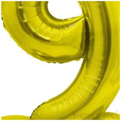 balon foliowy smart cyfra 9 stojaca zloty godan 28 dgt