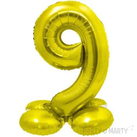 balon foliowy smart cyfra 9 stojaca zloty godan 28 dgt