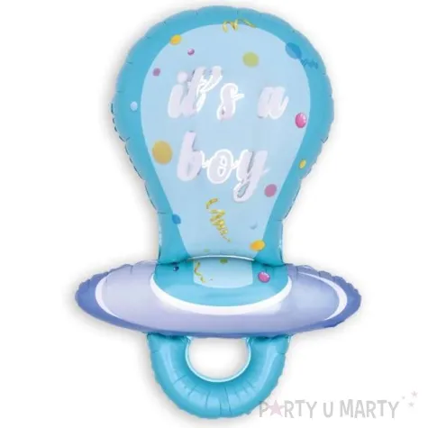 balon foliowy smoczek its a boy baby shower blekitny partypal 38 shp