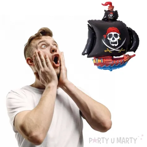balon foliowy statek piracki czarny flexmetal 14 shp