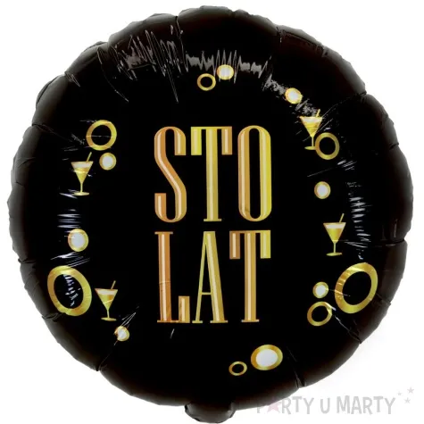 balon foliowy sto lat czarny godan 18 rnd