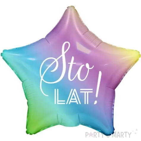 balon foliowy sto lat gwiazdka teczowy godan 19 str