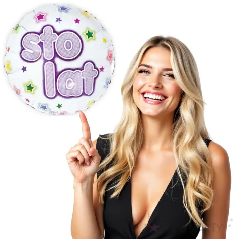 balon foliowy sto lat gwiazdki godan 18 rnd