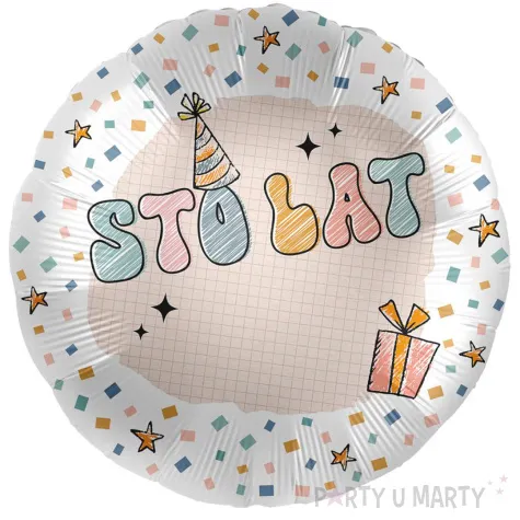 balon foliowy sto lat personalizacja bialy premioloon 17 rnd