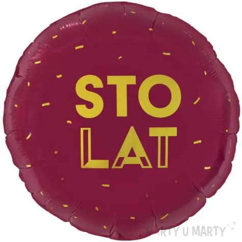 balon foliowy sto lat zlote konfetti bordowy godan 18 rnd