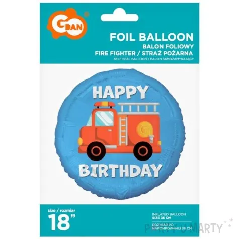 balon foliowy straz pozarna happy birthday godan 18 rnd