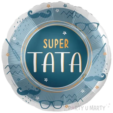 balon foliowy super tata niebieski premioloon 17 rnd